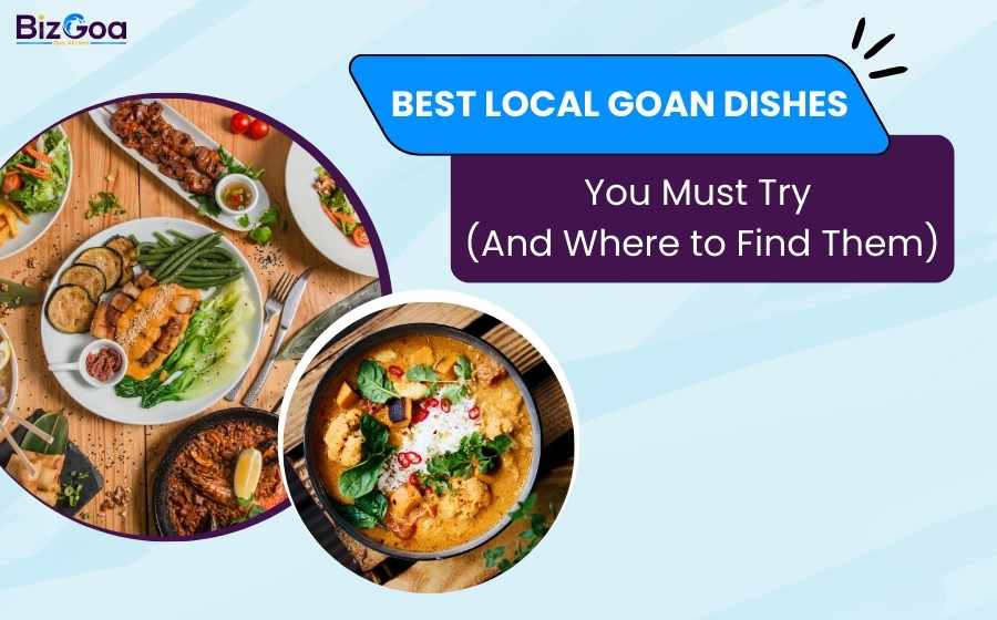 Traditional Goan fish curry served with rice and sides at a beachside restaurant in Goa